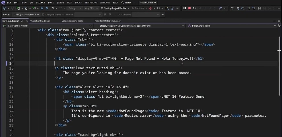 Blazor in .NET 10 and web application development – NotFound (404) page code Blazor in .NET 10 and web application development – NotFound (404) page code