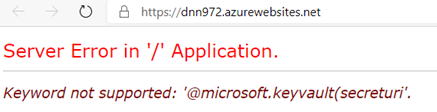 known issues-azure-key-vault