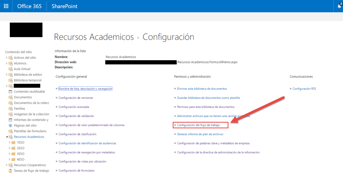 Configuración de flujo de trabajo en SharePoint para automatizar procesos y tareas