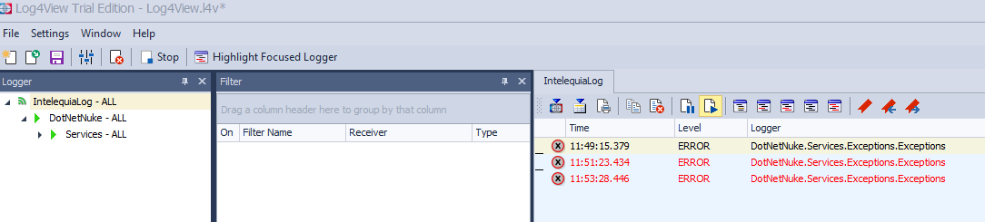 Log4view - Errores enviados por el broadcast UDP (generado por log4net) Log4view - Errores enviados por el broadcast UDP (generado por log4net)