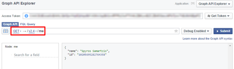 Graph API Explorer - DNN 7.4.1 y Facebook API v2.4