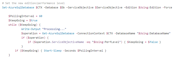 Cambiar el tier de la base de datos (cambio de tamaño del servidor SQL con Set-AzureSqlDatabase y Get-AzureSqlDatabase)