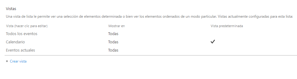 Creación de vistas con filtro en Sharepoint (Microsoft) Creación de vistas con filtro en Sharepoint (Microsoft)