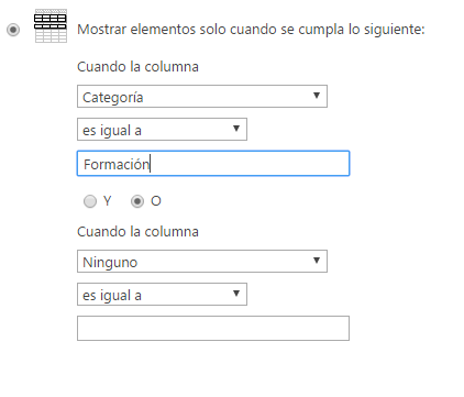 Creación de columnas con categorías en Sharepoint (Microsoft)