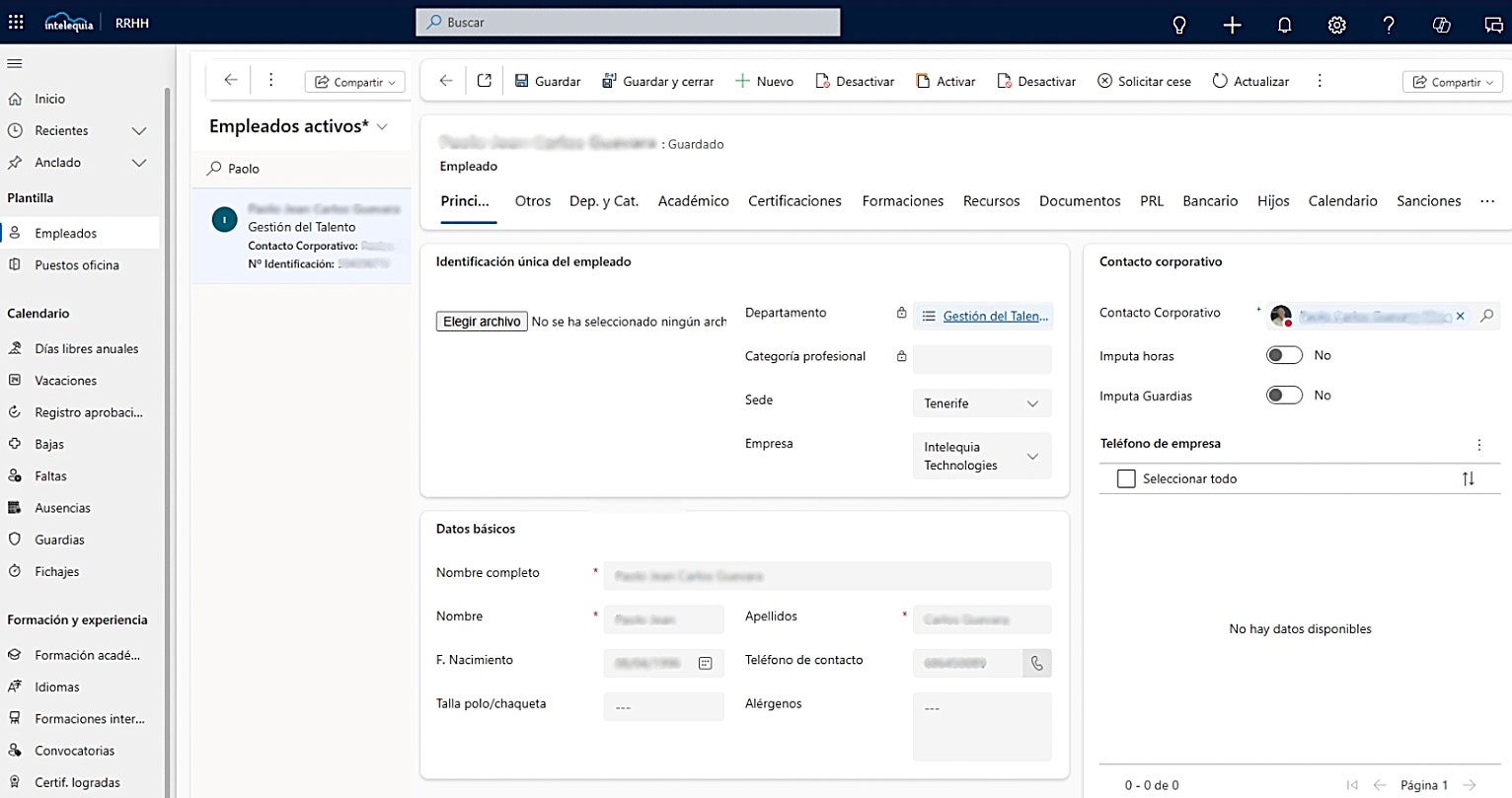 Gestión del empleado a través de software de RRHH (Emplogest)